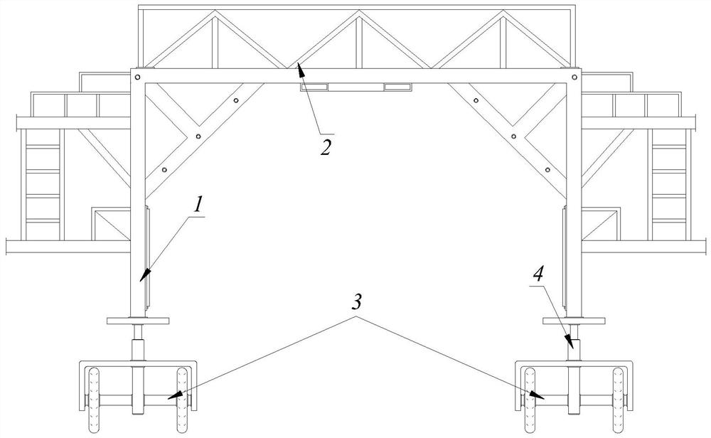 Excavation trolley automatic lifting hydraulic device