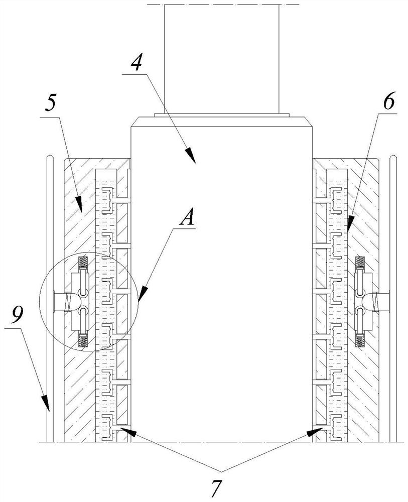 Excavation trolley automatic lifting hydraulic device