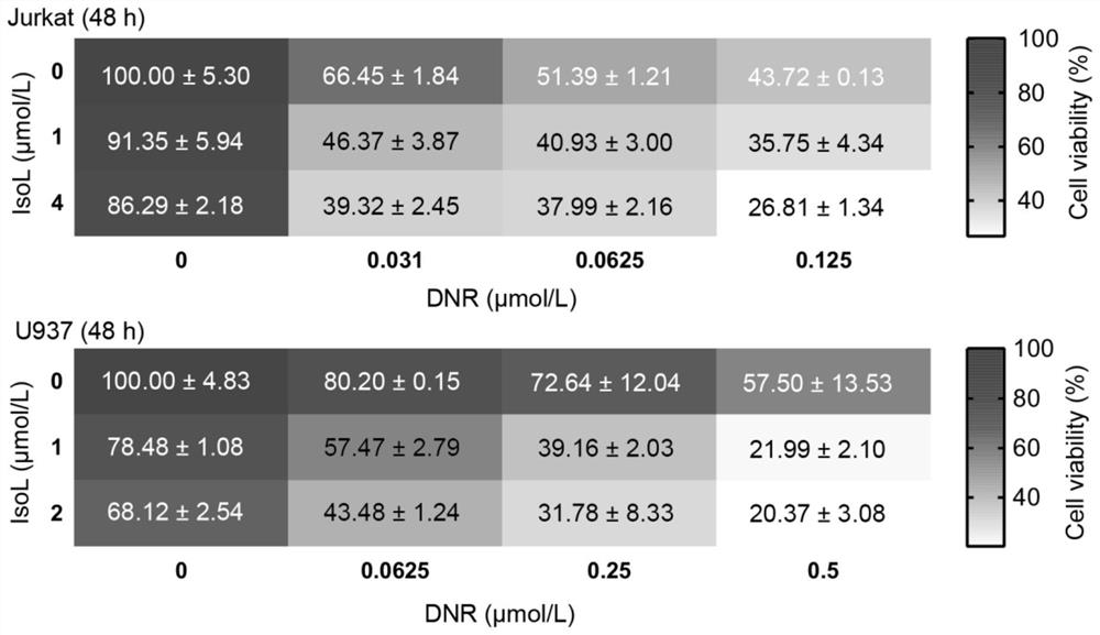 Compound medicine composition taking isoliensinine and chemotherapeutic medicine as active ingredients