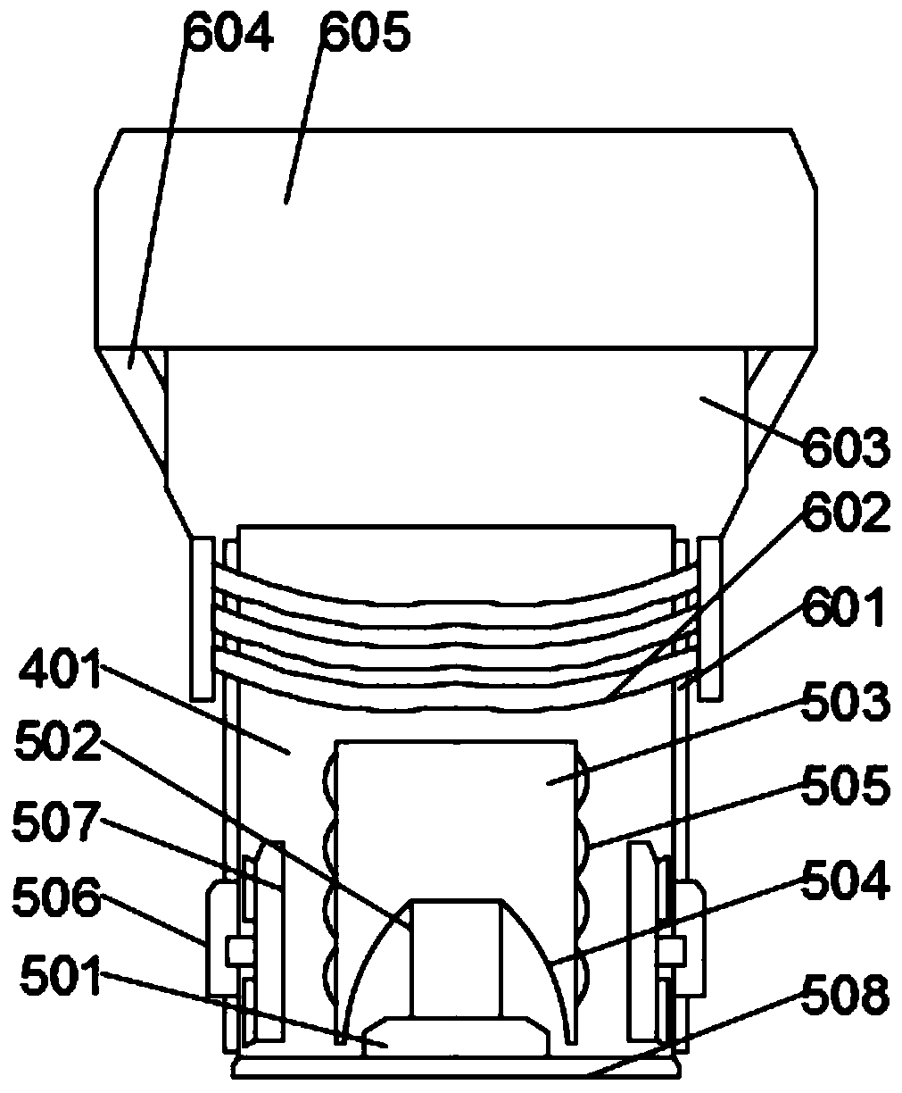 A crushing device with screening function for crushing construction waste