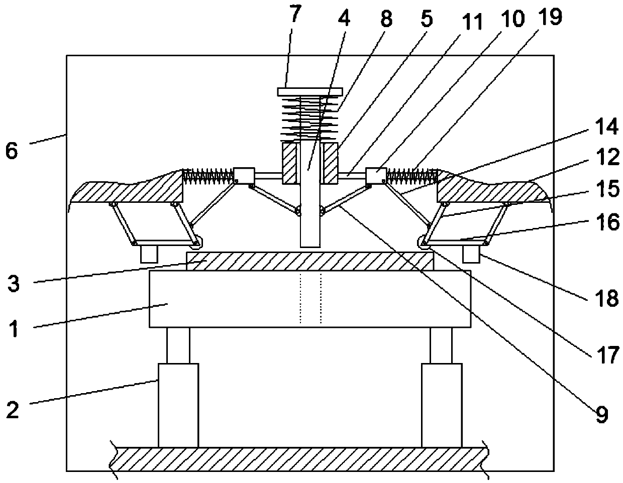 Self-pressing type hole punching device and punching method