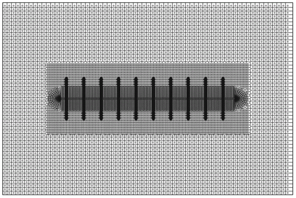 Horizontal well staged fracturing numerical simulation method based on unstructured grid