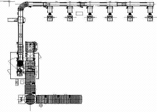 Full-automatic valve bag packaging and stacking production line