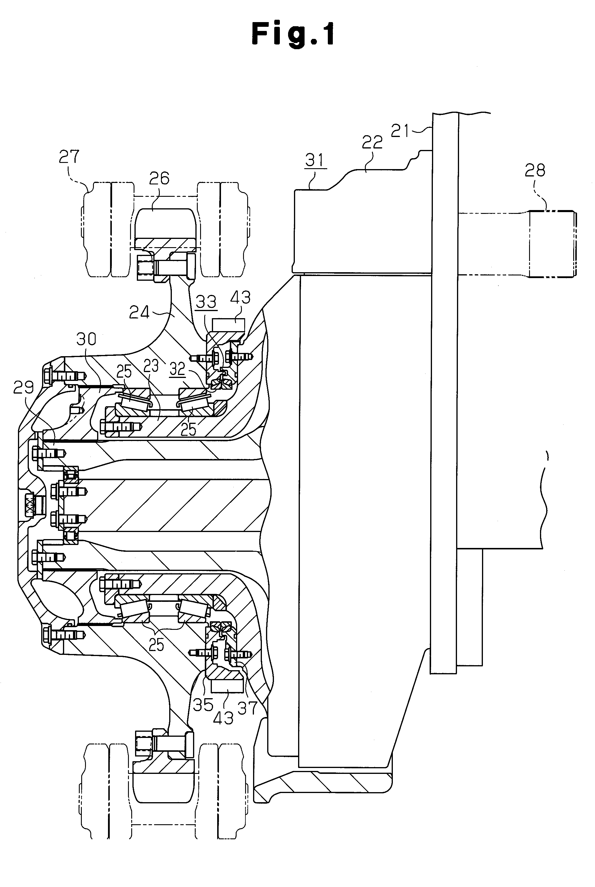 Rotating wheel mechanism of construction machine and drive wheel mechanism of construction machine