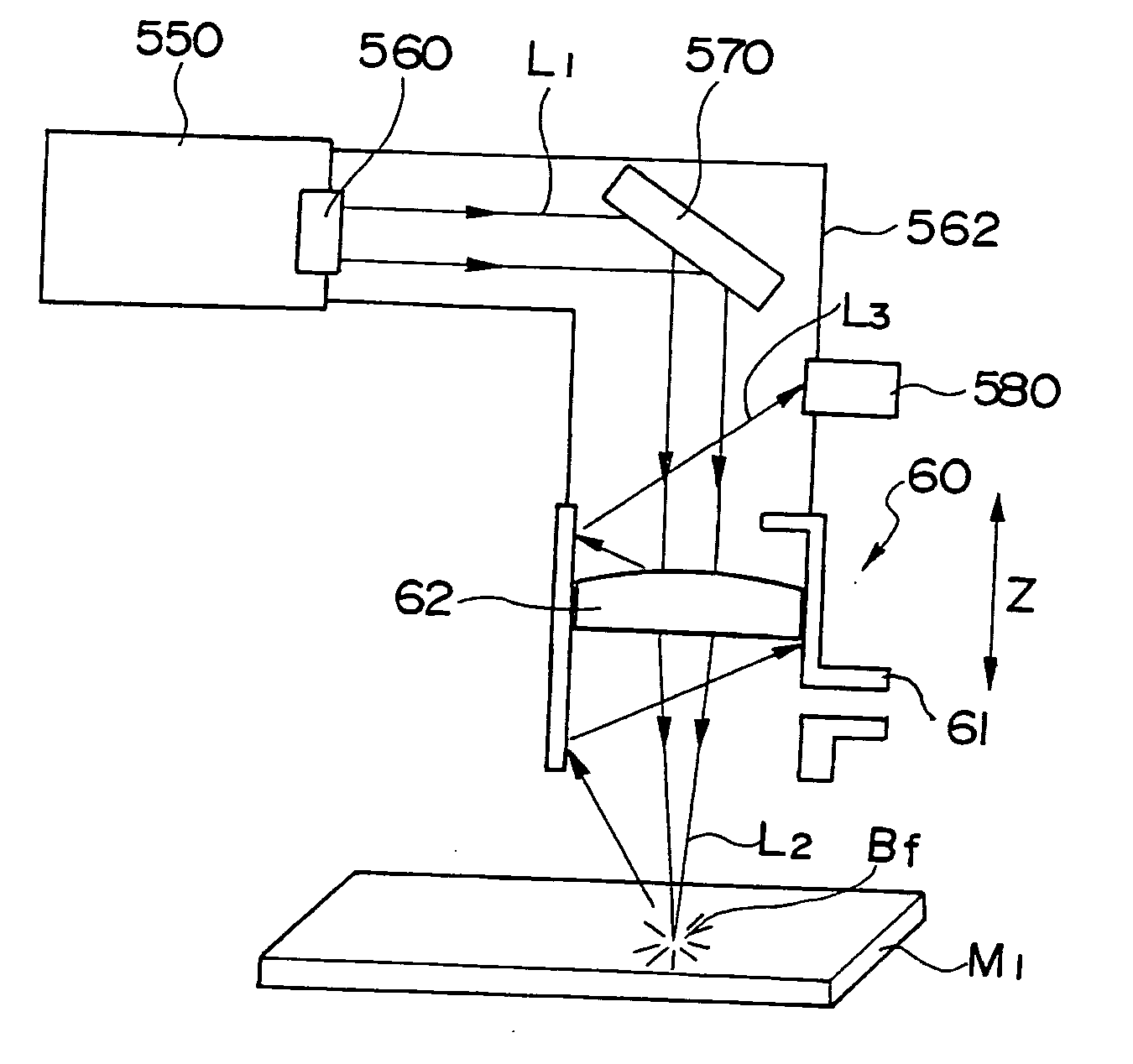 Focus adjuster for laser beam machine