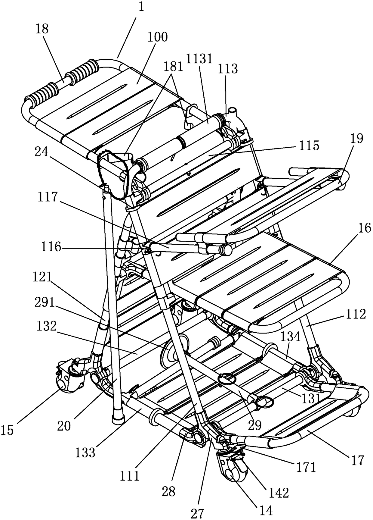 Multifunctional rollator that can be operated on its side