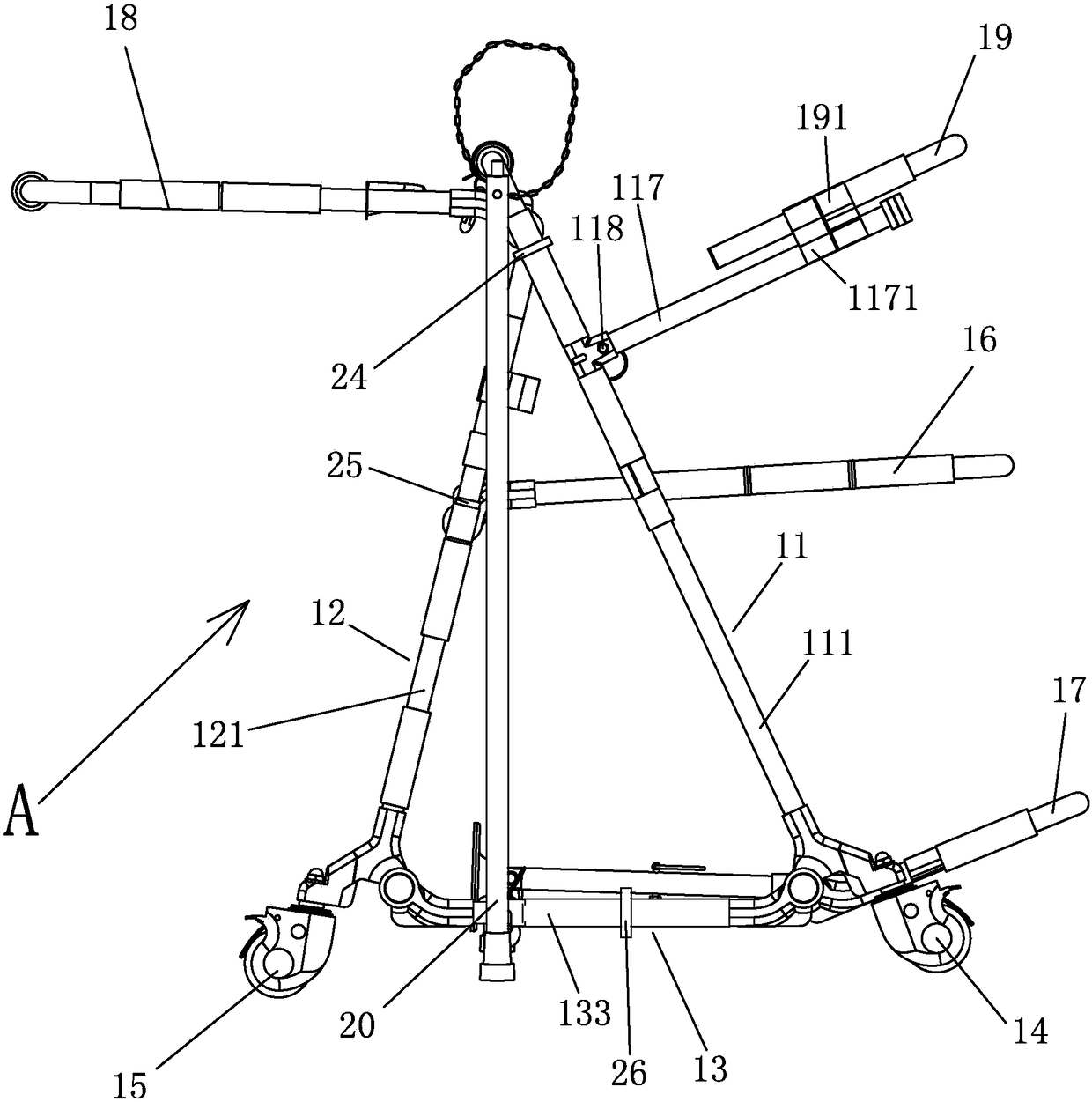 Multifunctional rollator that can be operated on its side