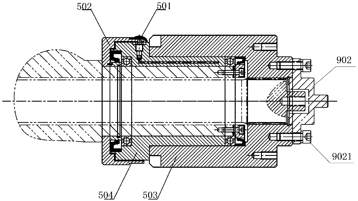 Hollow shaft motor reverse drive braking device for hard rock roadheader