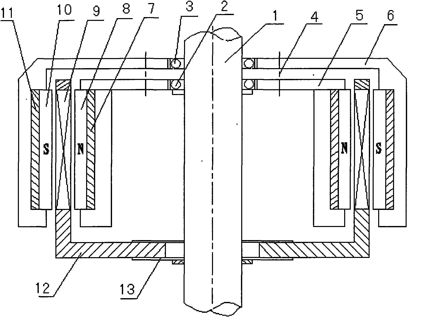 Radial magnetic field coreless permanent-magnet wind driven generator