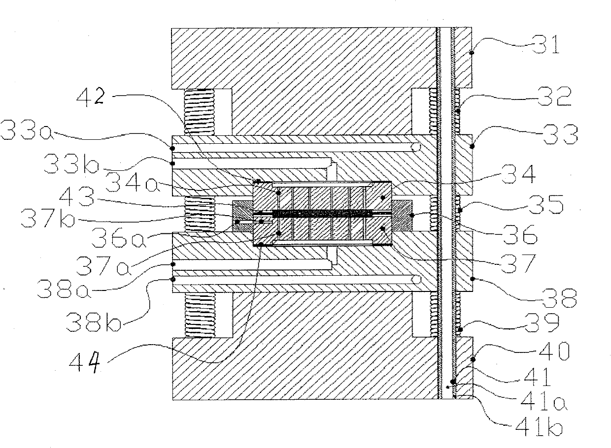 Pressing mold device for hot pressure prepared fuel cell membrane electrode