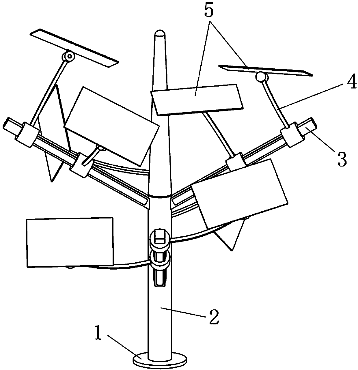 Wind power generation device based on piezoelectric principle and implementation method thereof