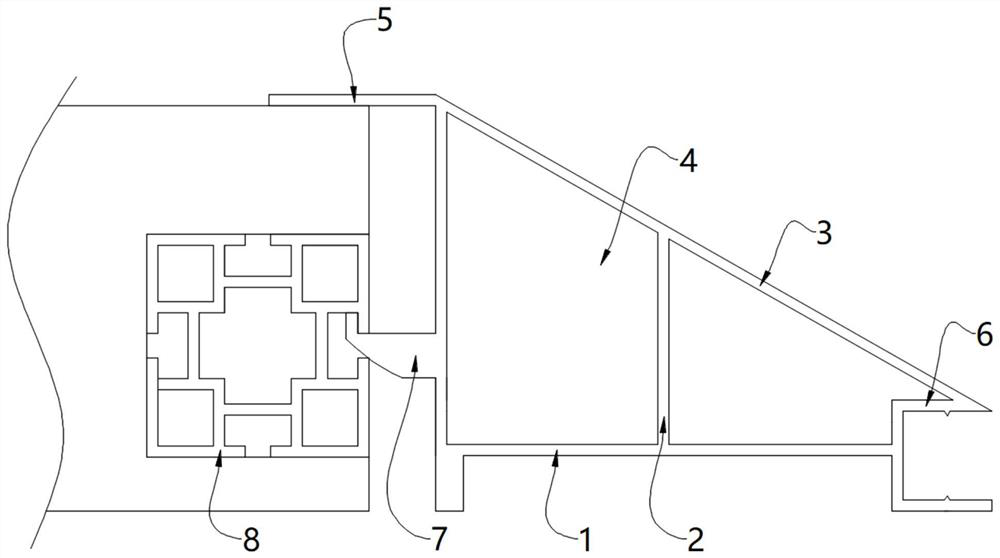 Covered edge of hidden lamp strip of platform