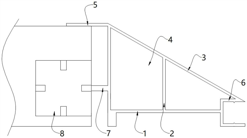 Covered edge of hidden lamp strip of platform