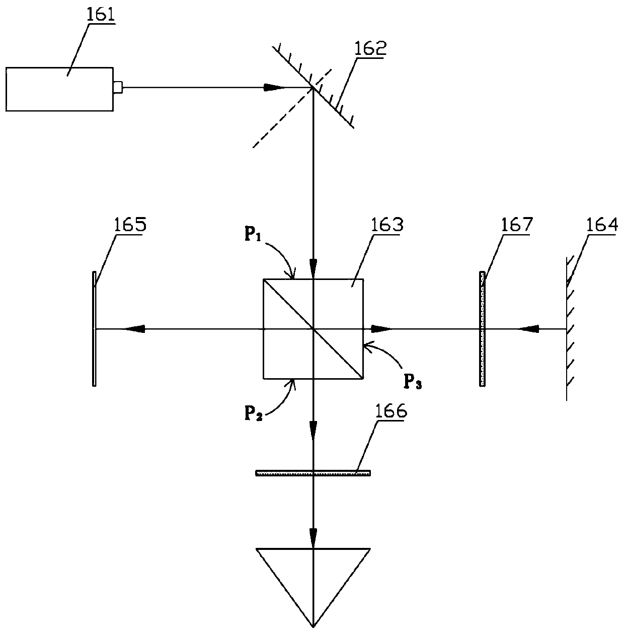 Length measuring device for pyramid prism length standard rod and measuring method of length measuring device