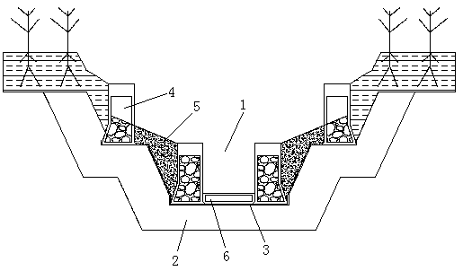 Ditch structure and construction method thereof