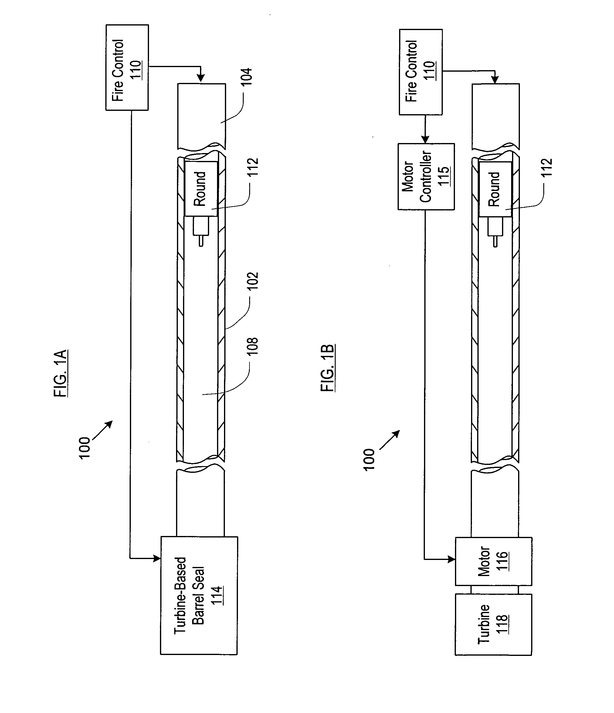 Underwater gun comprising a turbine-based barrel seal