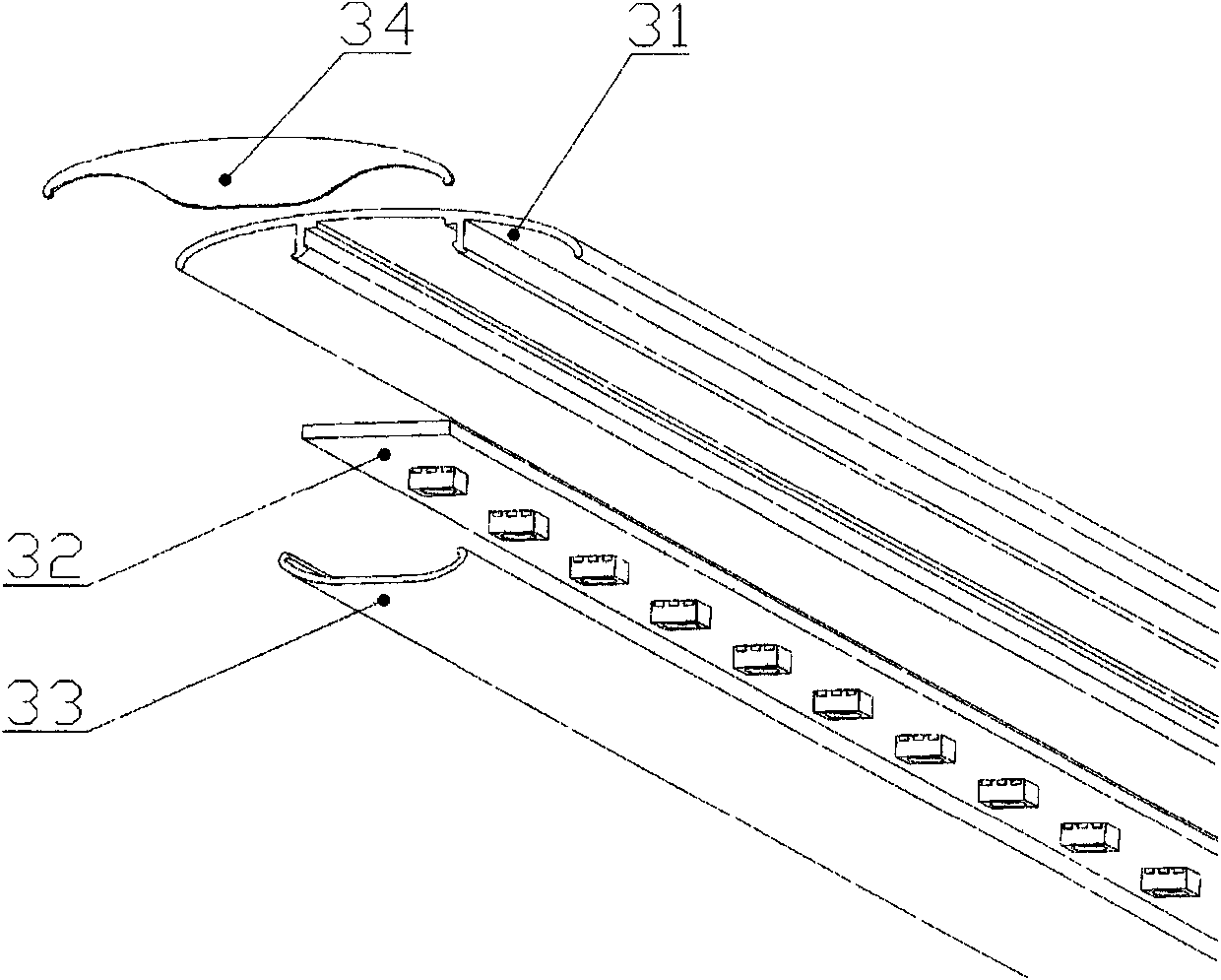 Venetian blind type light emitting diode (LED) display screen