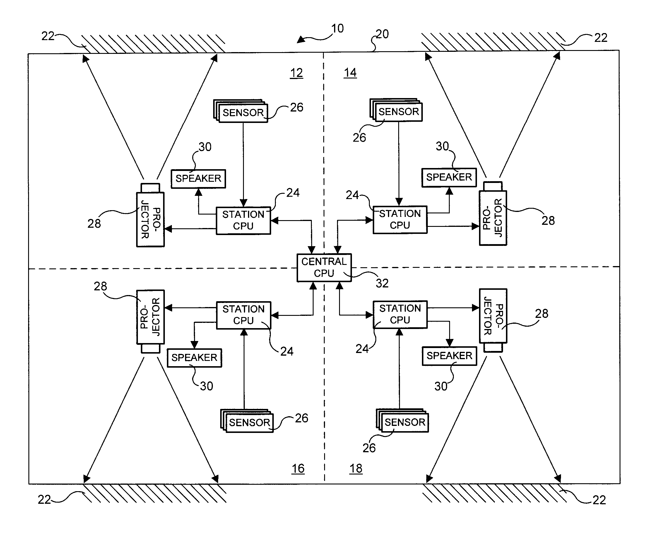 System for promoting physical activity employing virtual interactive arena