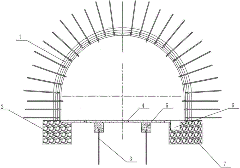 Large plate bottom supporting method for soft rock roadway