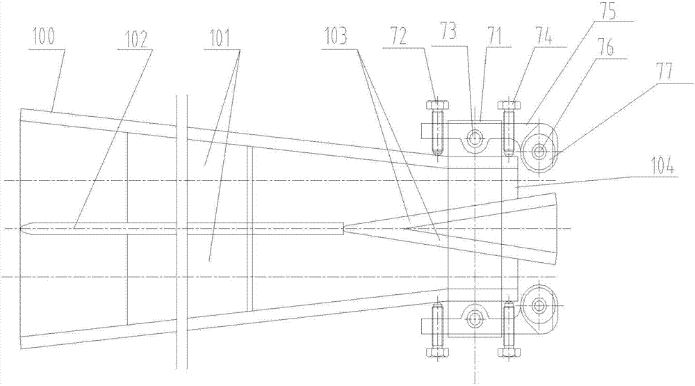 Guide trough for slitting and rolling rebar and restraint device installed on side plate for guide