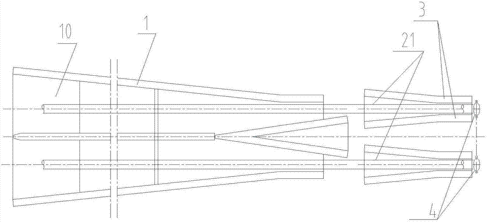 Guide trough for slitting and rolling rebar and restraint device installed on side plate for guide