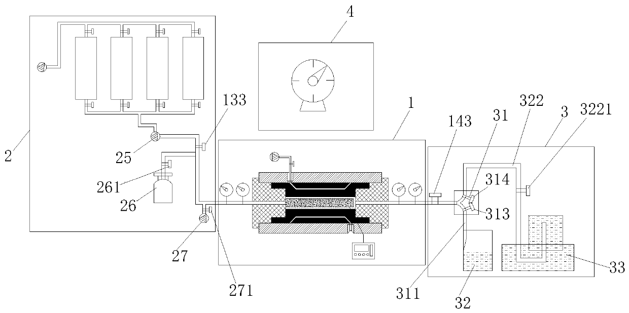 Simulation test system for dynamic monitoring coal reservoir sensitivity and drainage control