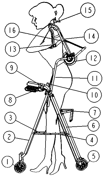 Traction and walking-aid vehicle