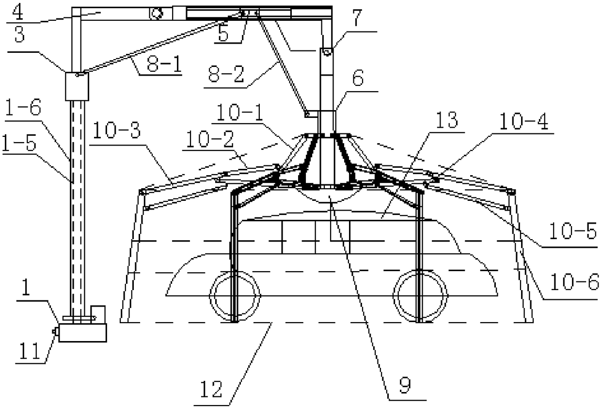 An automatic shielding device for parking a car