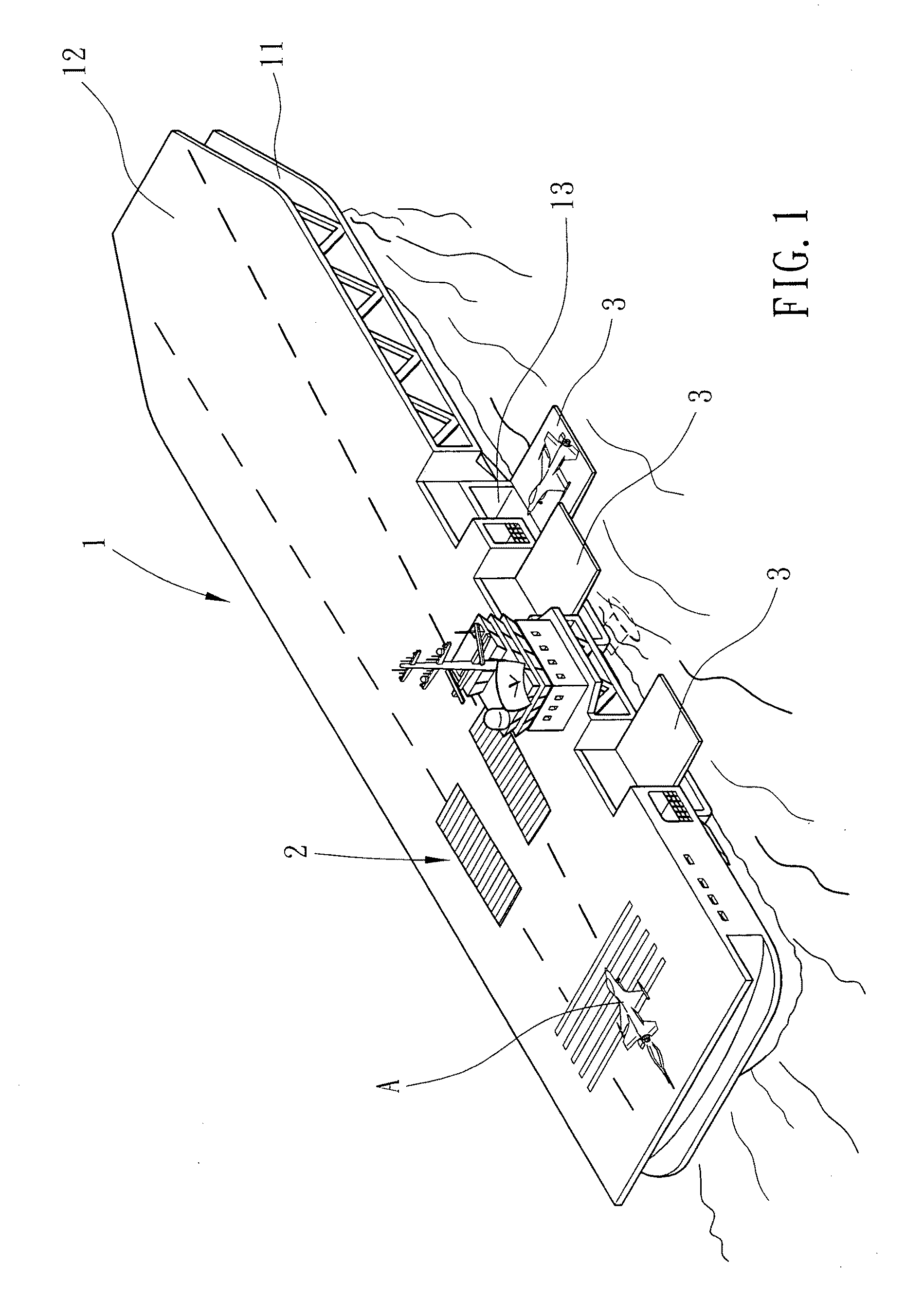 Double level flight deck type aircraft carrier