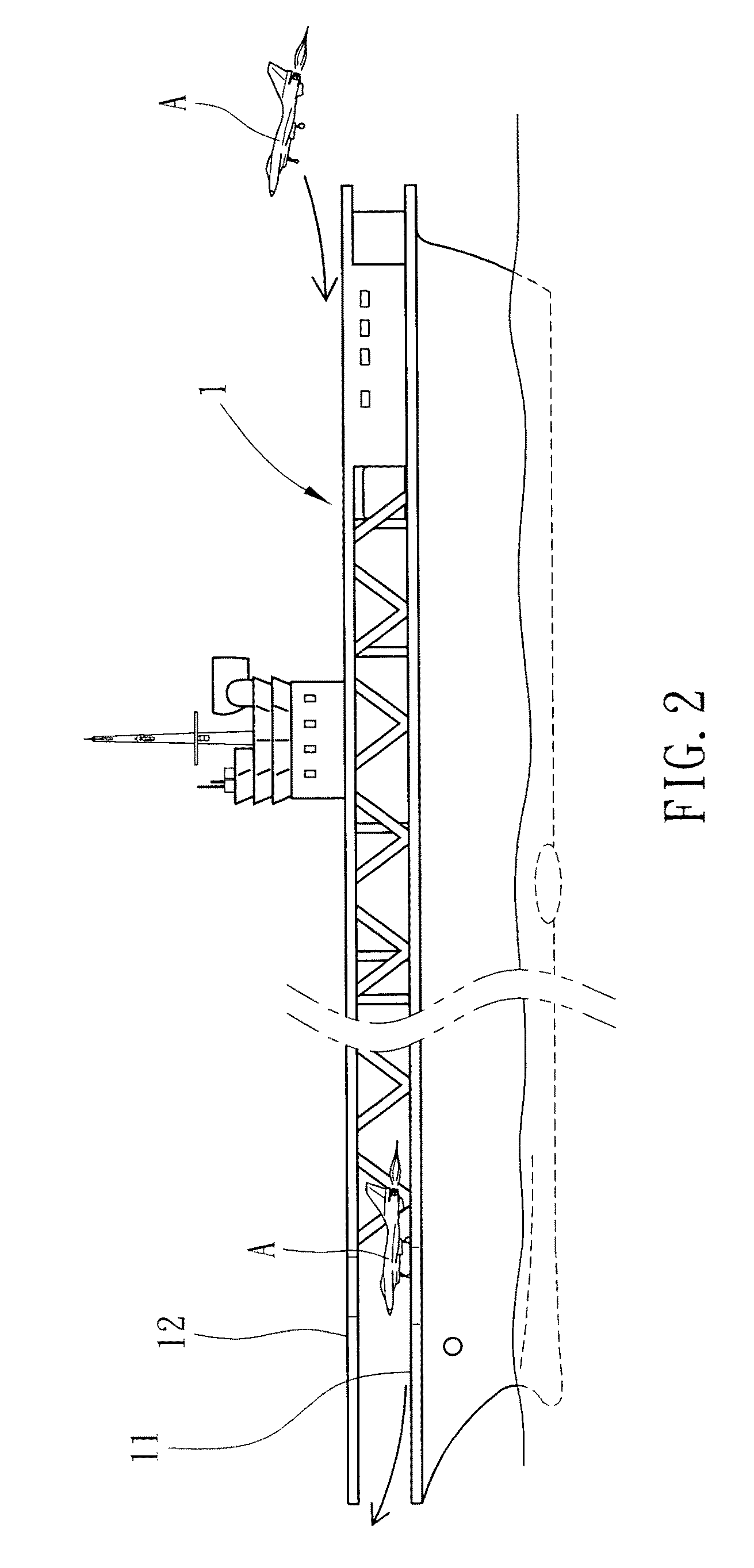 Double level flight deck type aircraft carrier