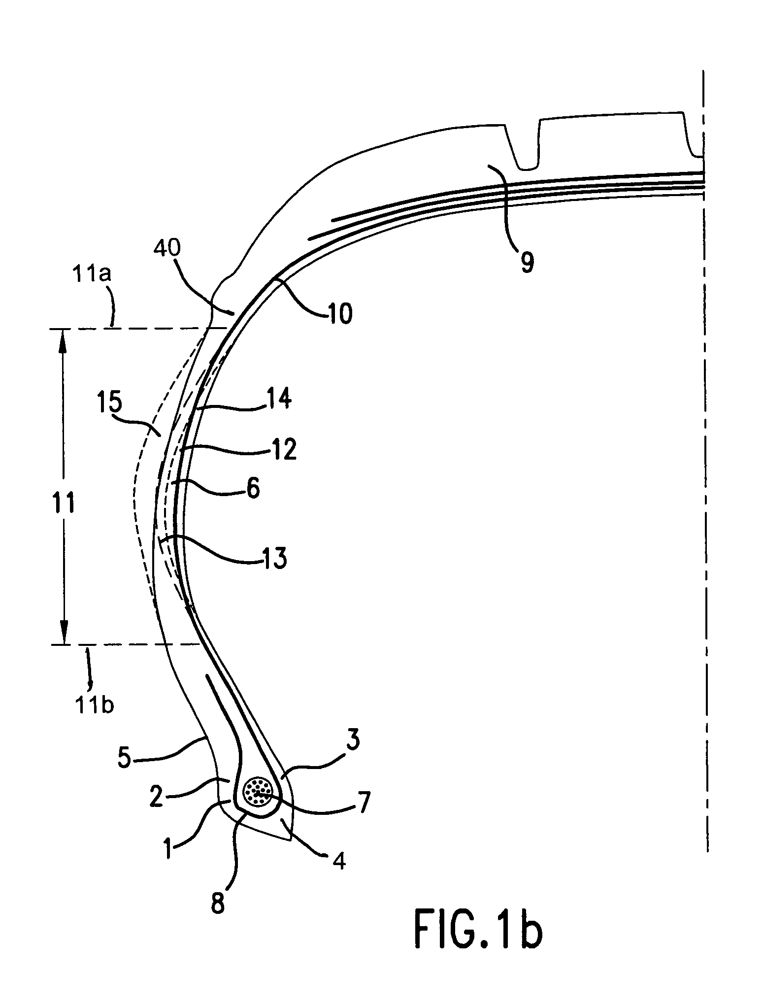 Extended mobility tire with undulating sidewalls