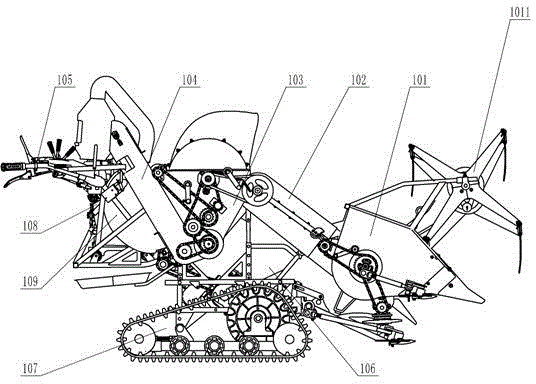 Small size combine harvester