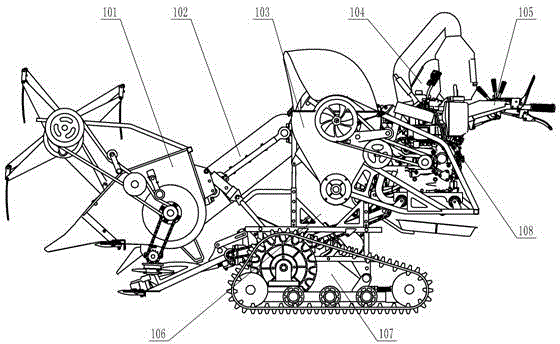 Small size combine harvester