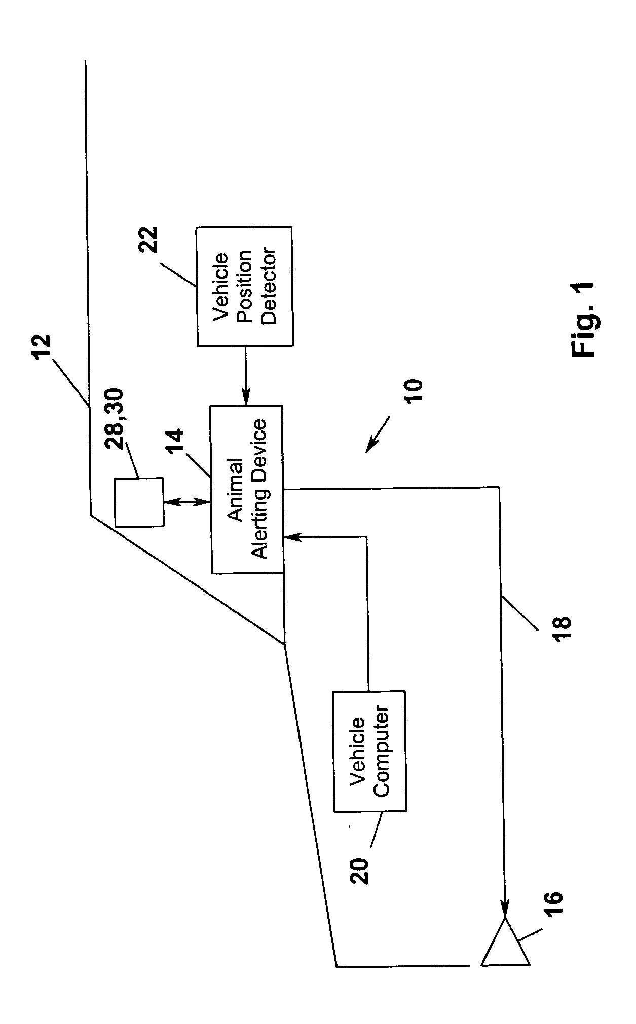 Vehicle mounted animal alerting device