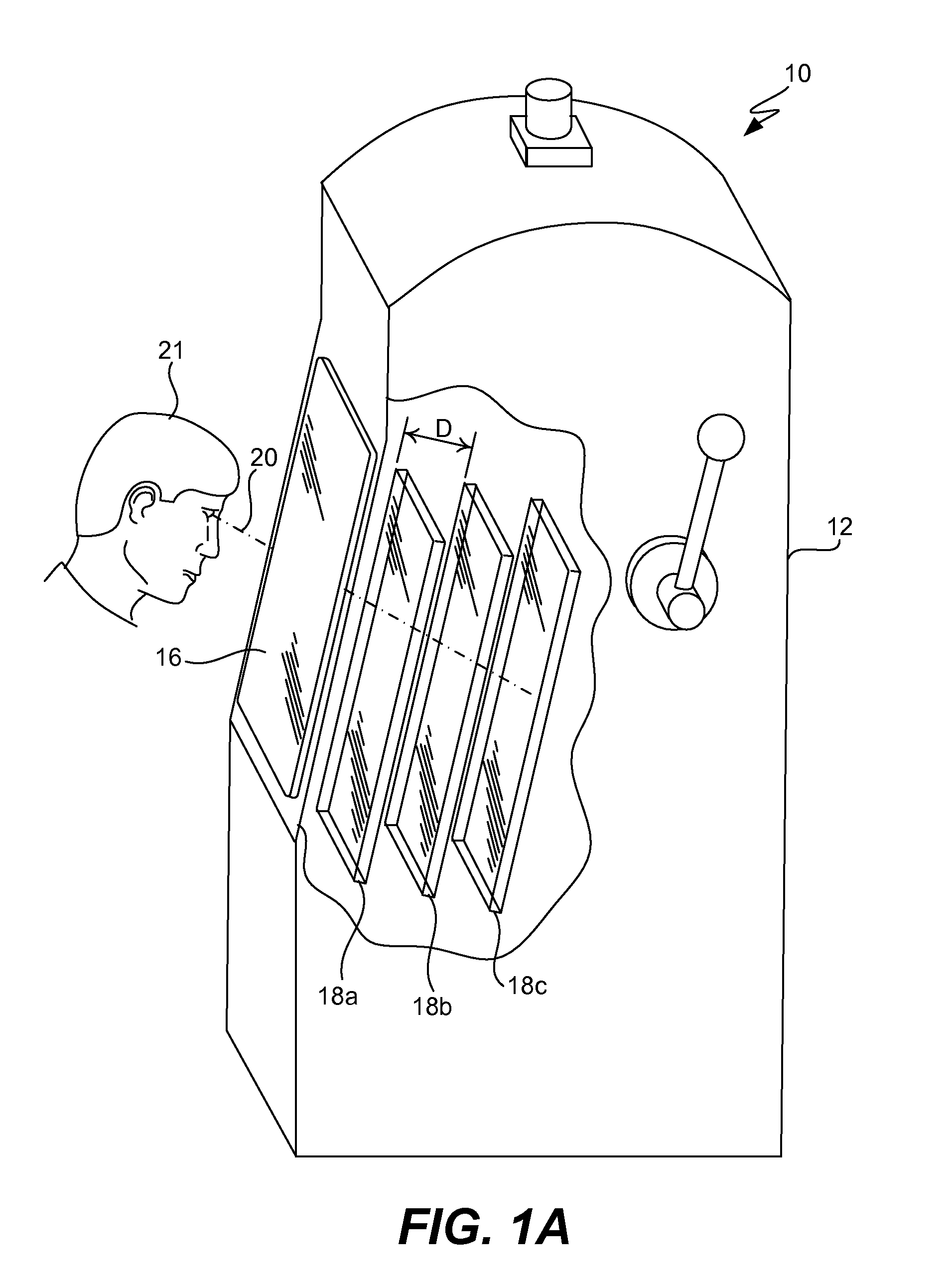 Gaming machine with layered displays