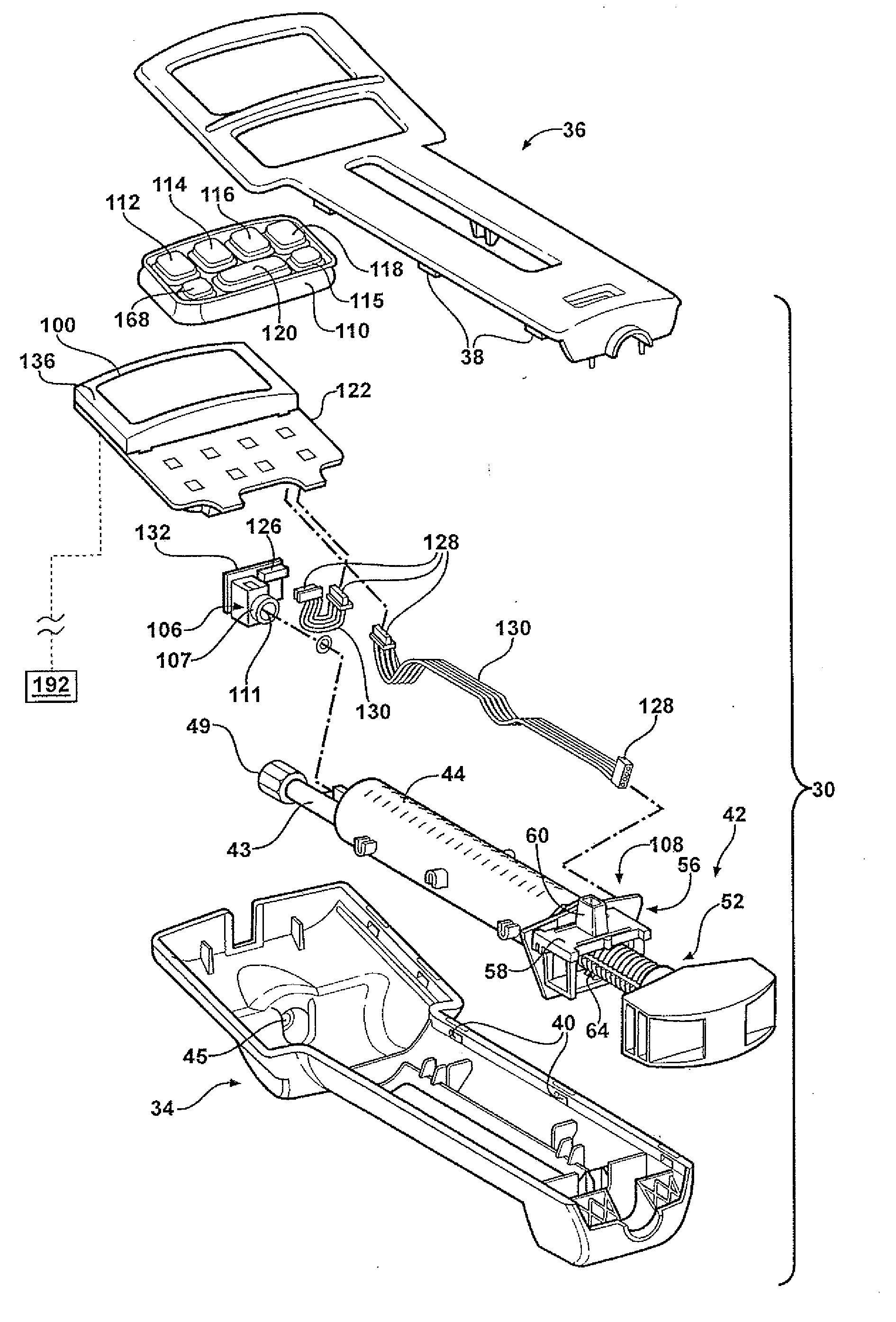 System for use during discography to wirelessly transmit data from hand-held fluid delivery device inside sterile field to device outside sterile field