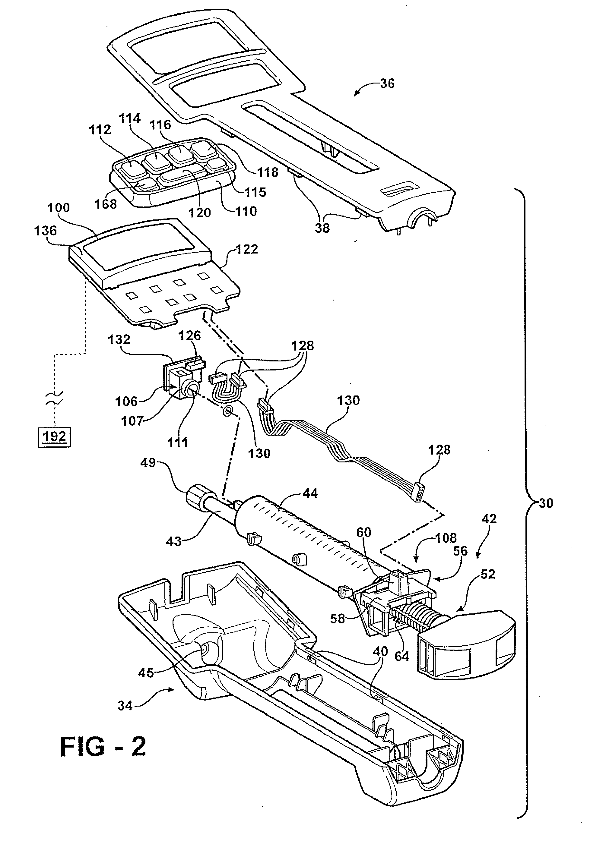 System for use during discography to wirelessly transmit data from hand-held fluid delivery device inside sterile field to device outside sterile field