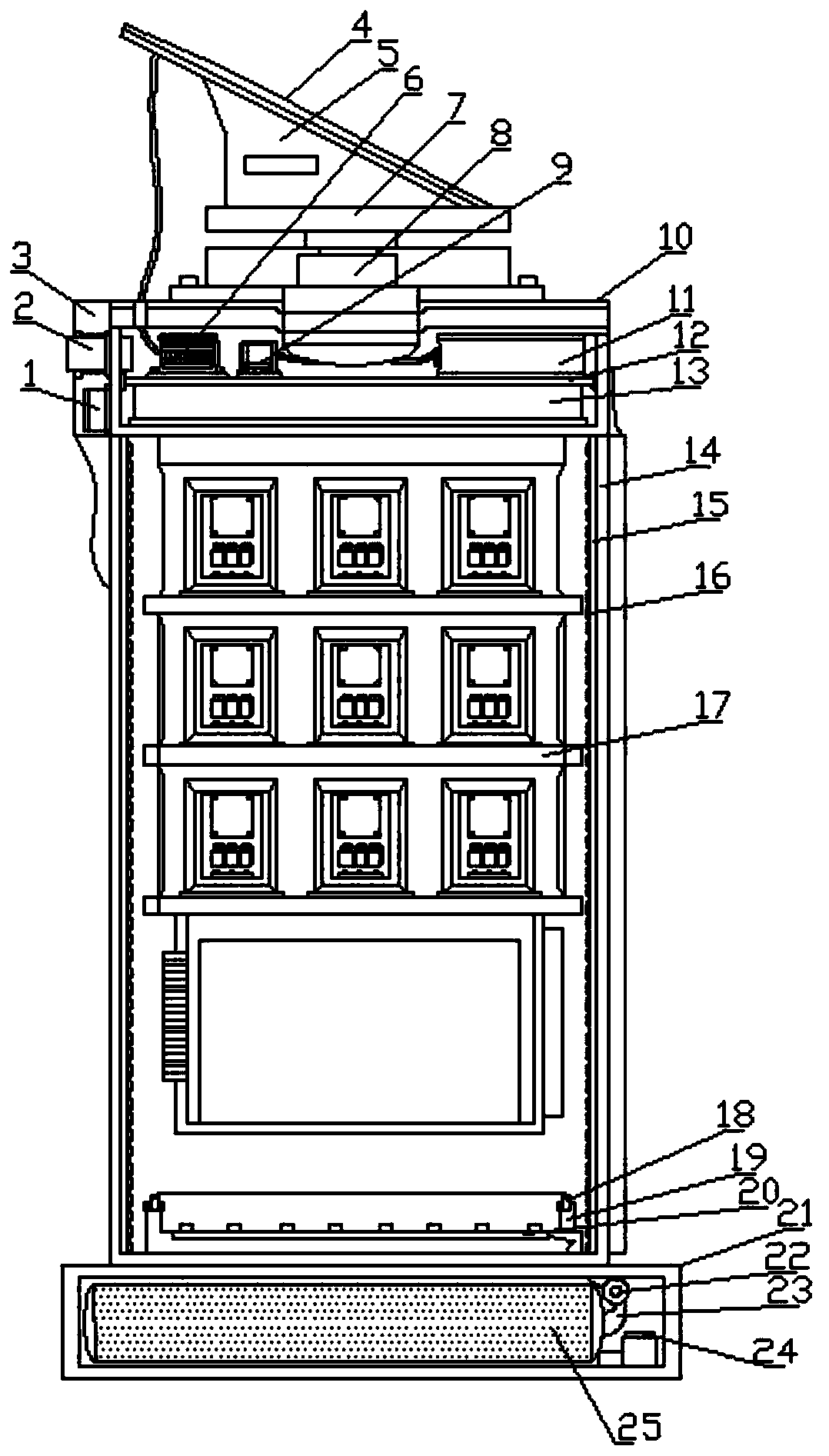 High-/low-voltage cabinet device of combined transformer for photovoltaic power generation