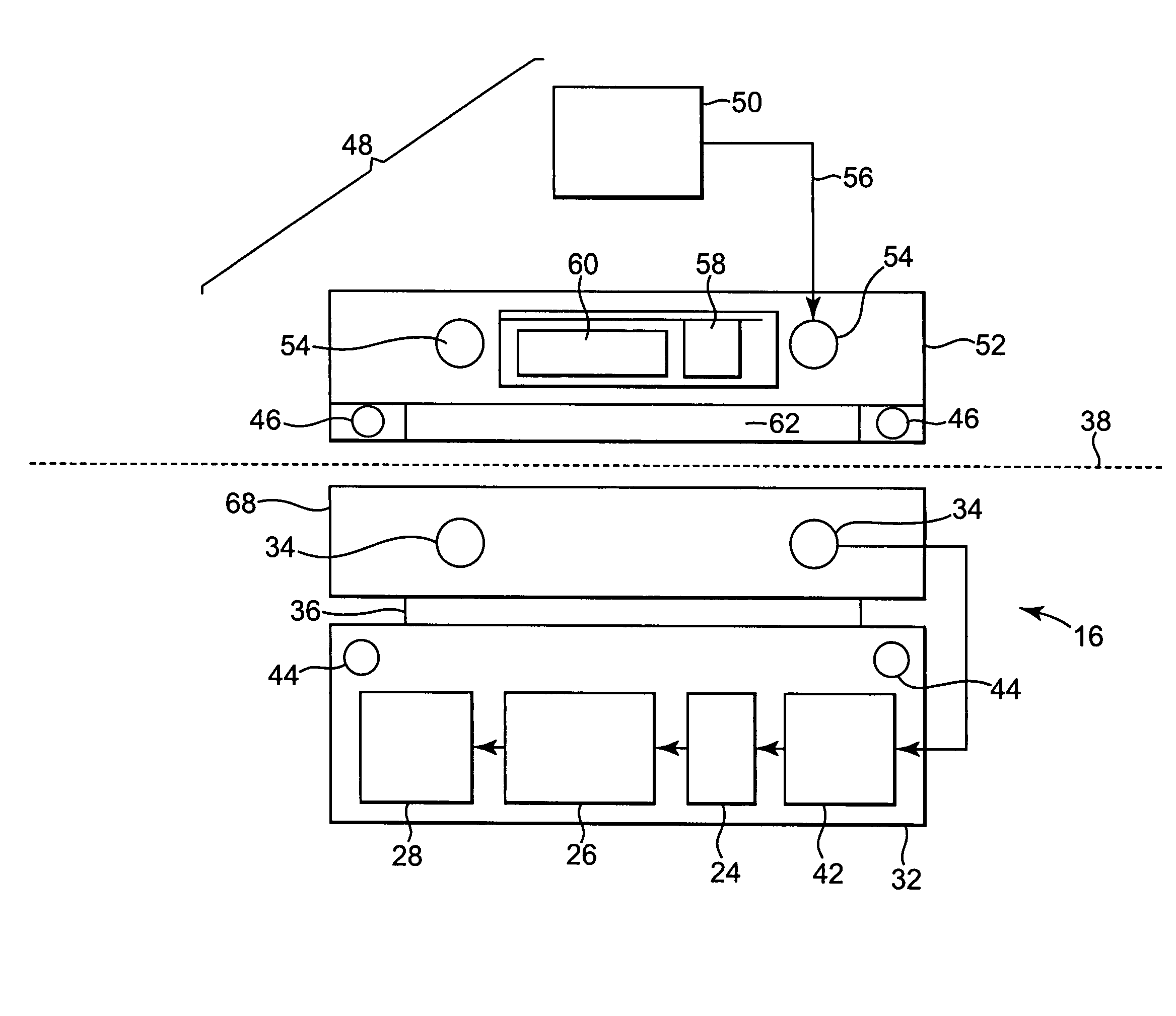 External power source for an implantable medical device having an adjustable carrier frequency and system and method related therefore