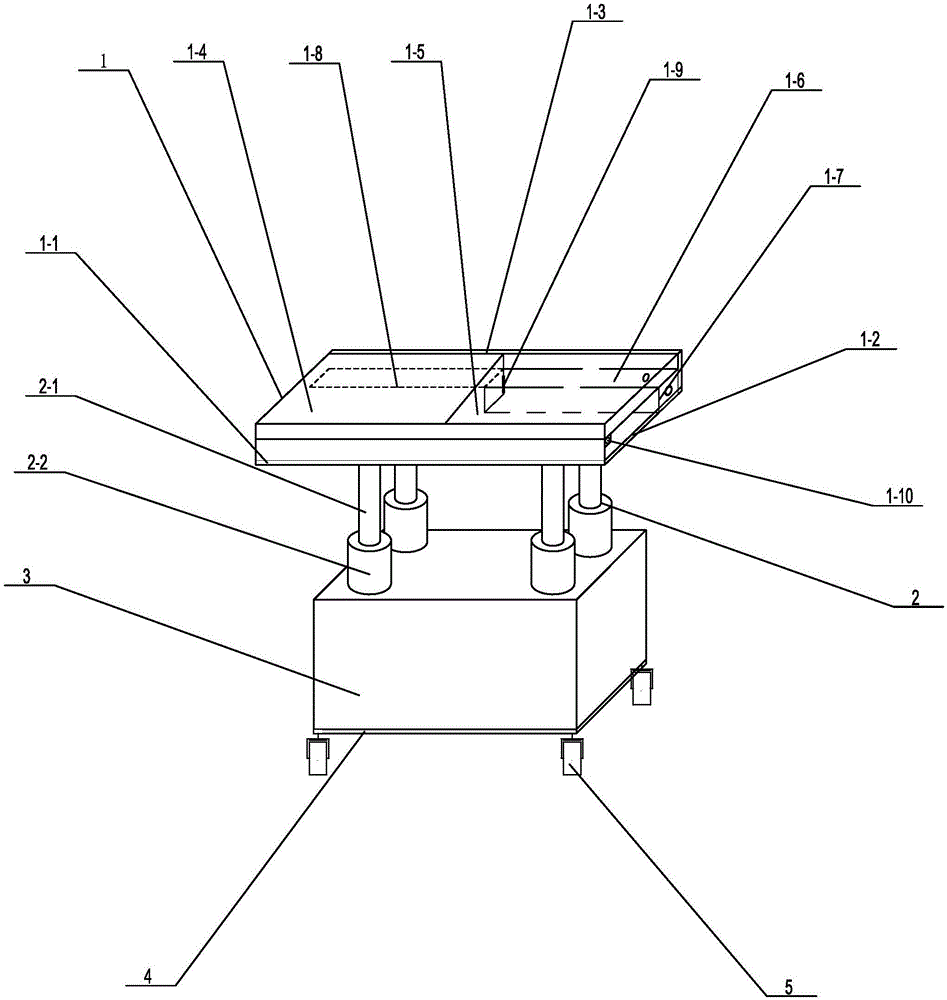 Platform desk lifting and descending hydraulically