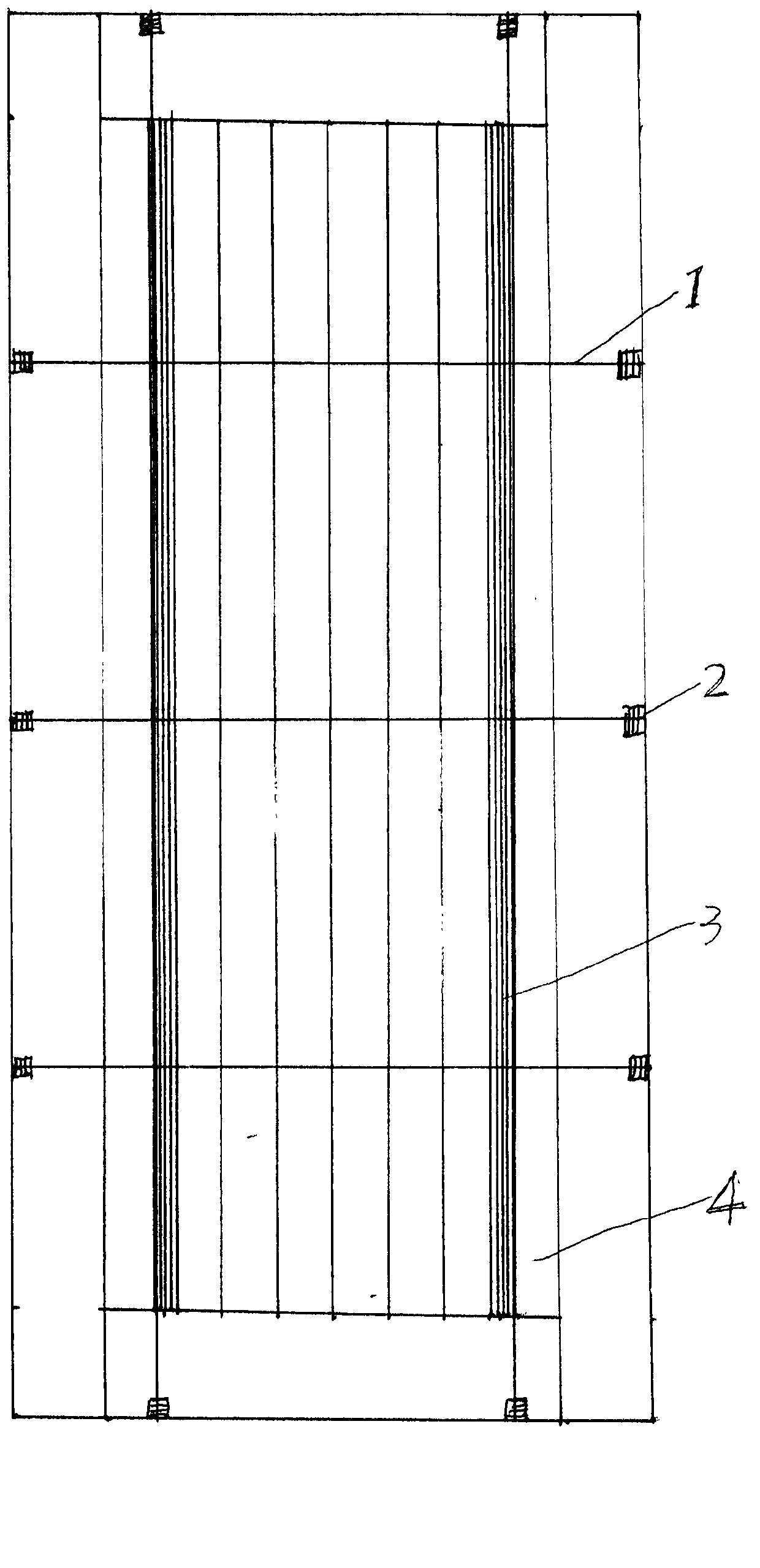 Large solid wood panel strung with metal ribs and capable of absorbing formaldehyde