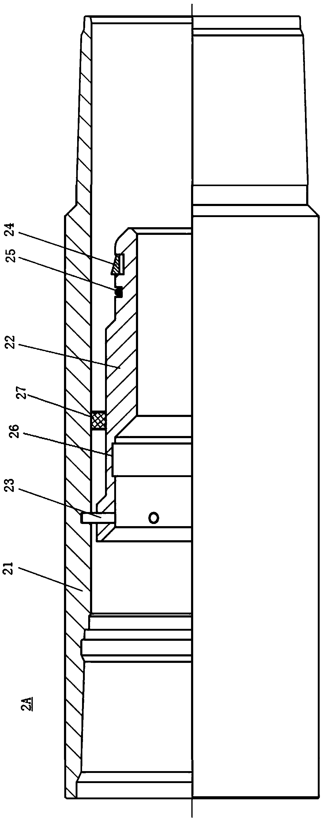 Well cementation tubular column and well cementation method