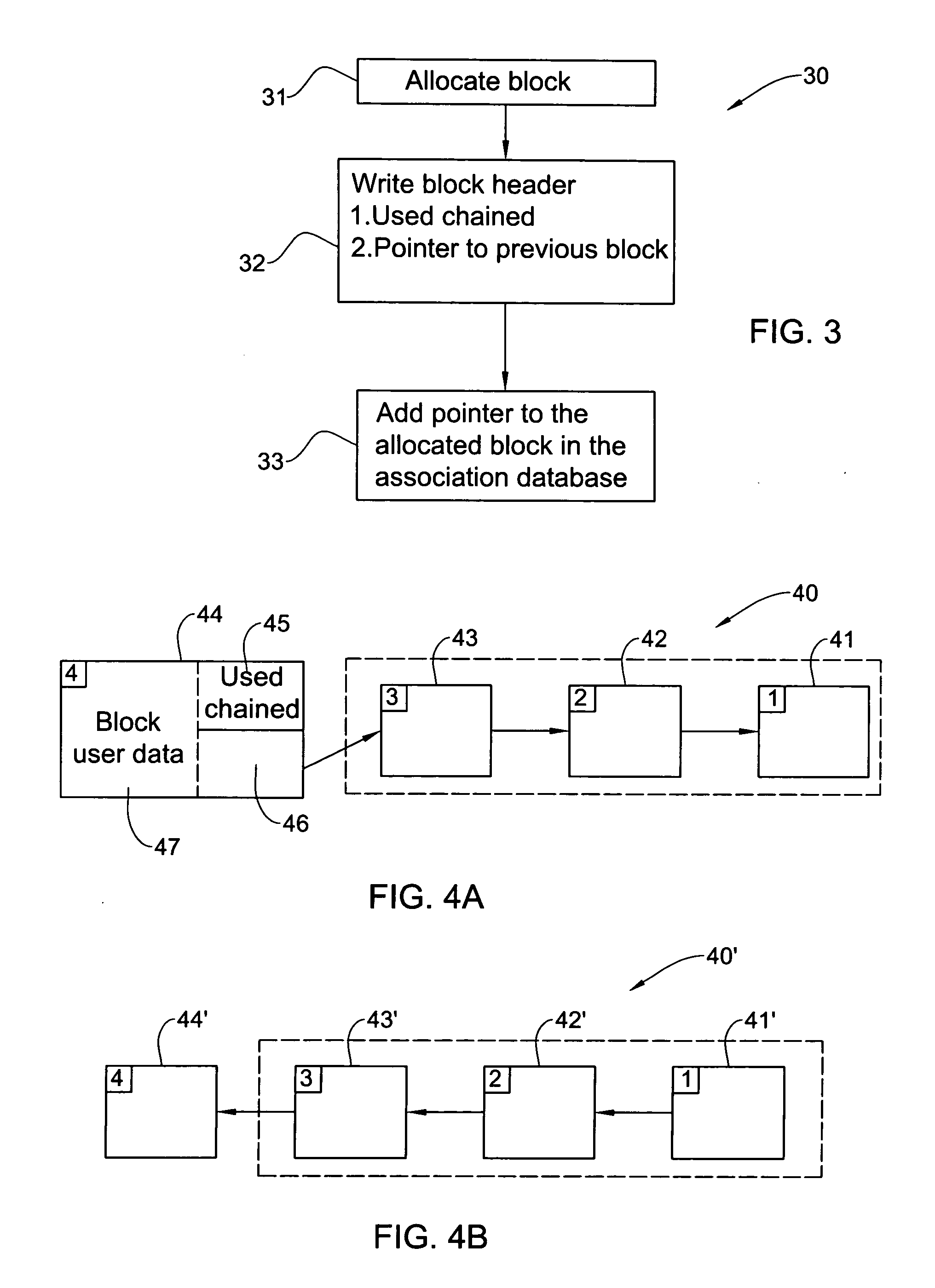 Chaining of blocks for optimal performance with DASD (Direct Access Storage Devices) free nonvolatile updates