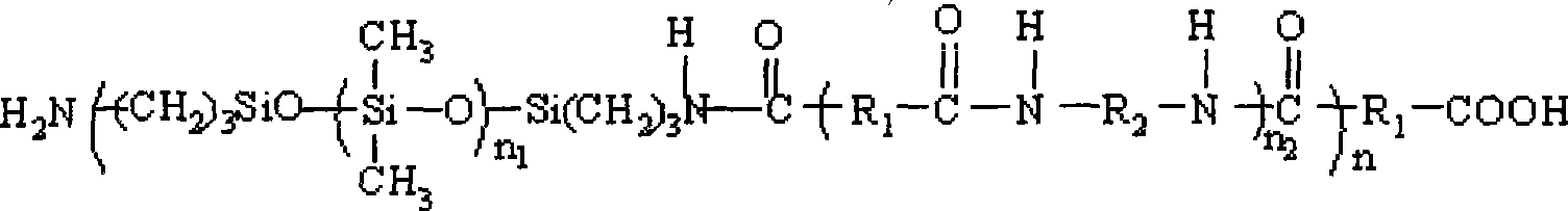 Dimethyl silicone polymer-polyamide multi-block elastomer and production method thereof