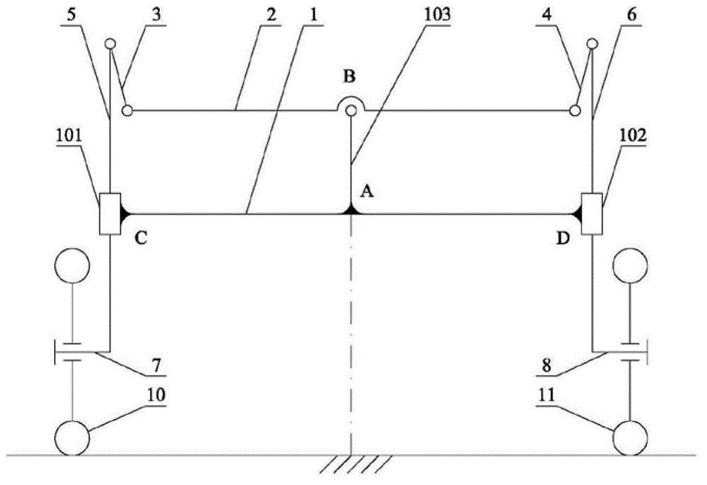 Automatic transverse level-adjusting mechanism for vehicle chassis