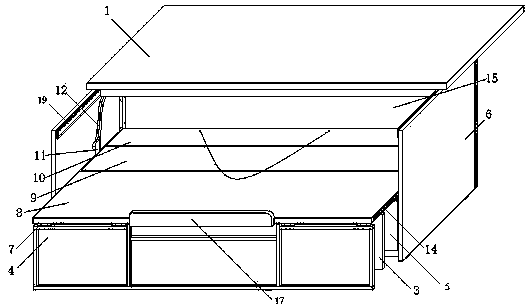 Office table with internal couch