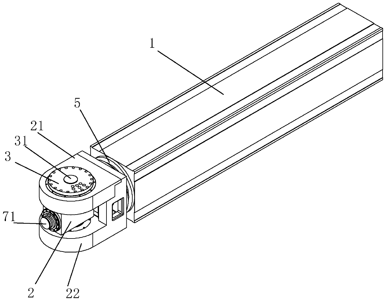 Integral ram five-axis assembly