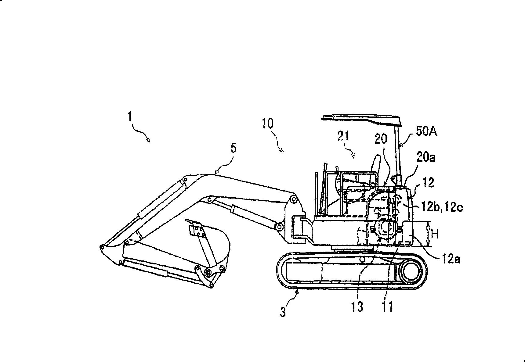 ROPS canopy of hydraulic shovel