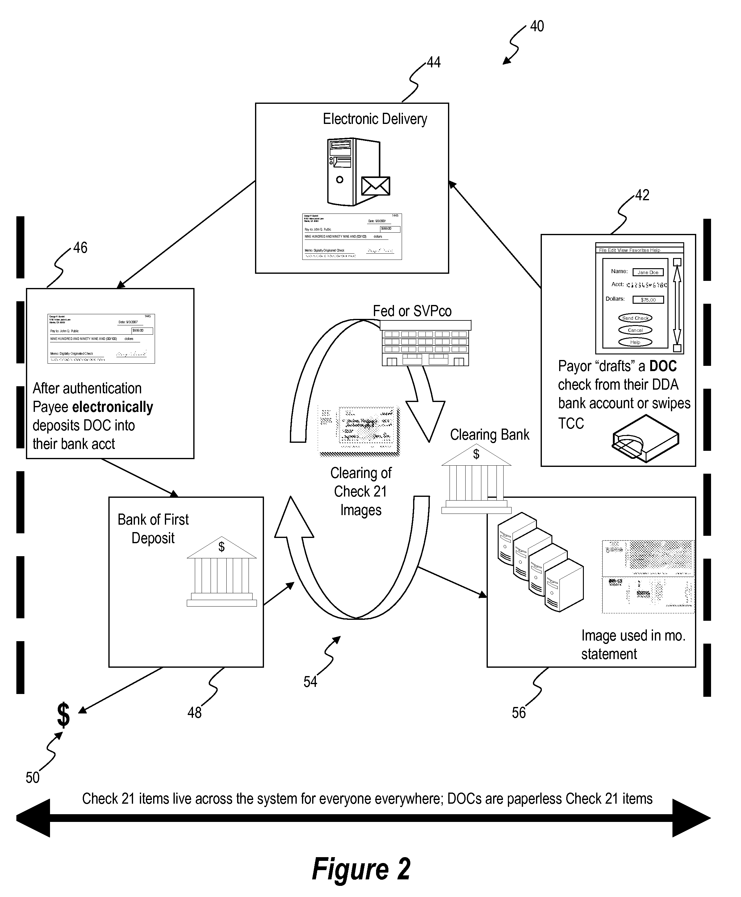 Electronic payment systems and methods utilizing digitally originated checks