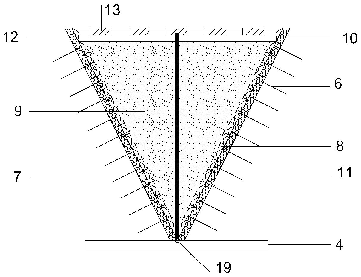 Comprehensive treatment and restoration structure and construction method of embankment base disease